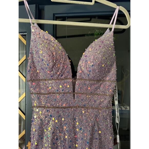 NWT Portia and Scarlett PS24003 Lilac Multicolor Cocktail Dress | Size 2 Sequin - Picture 5 of 7